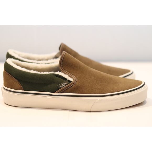 Vans Classic Slip-On Sherpa Kangaroo Brown Sz 8 - Picture 1 of 5